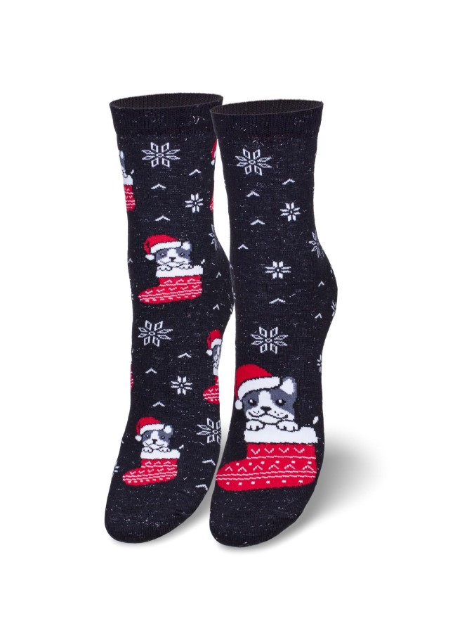 Women's Christmas big Dog pattern socks...
