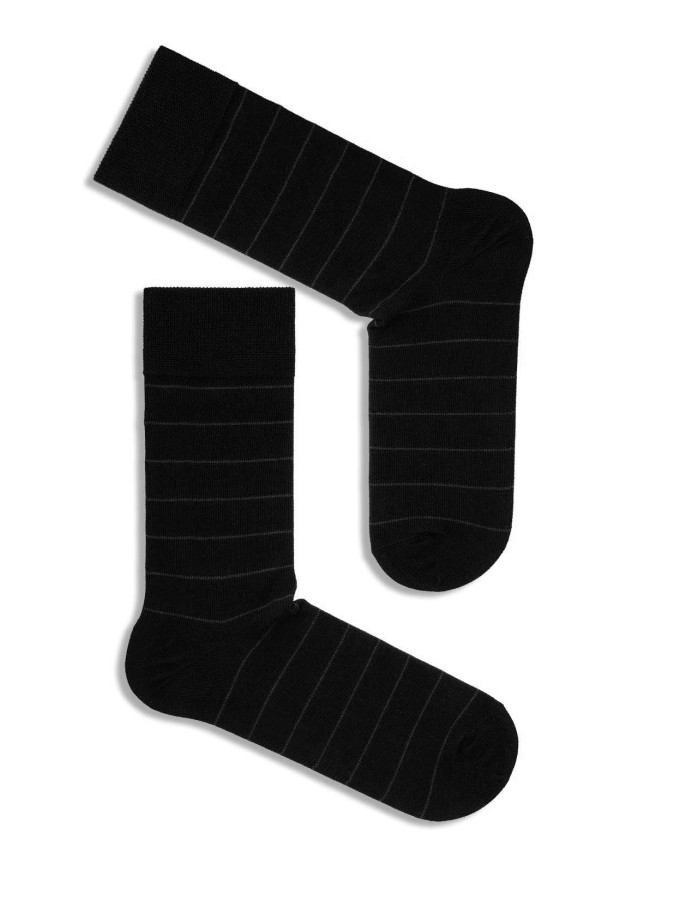 Men's cotton stripes pattern dress socks 0040.004