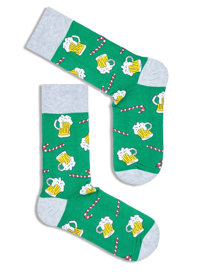 Men's Christmas Beer & Candy canes pattern...