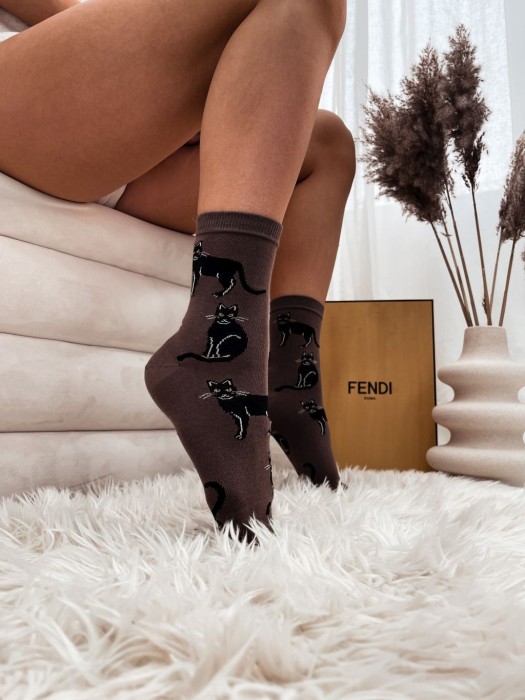Women's Cats pattern socks 0200.024