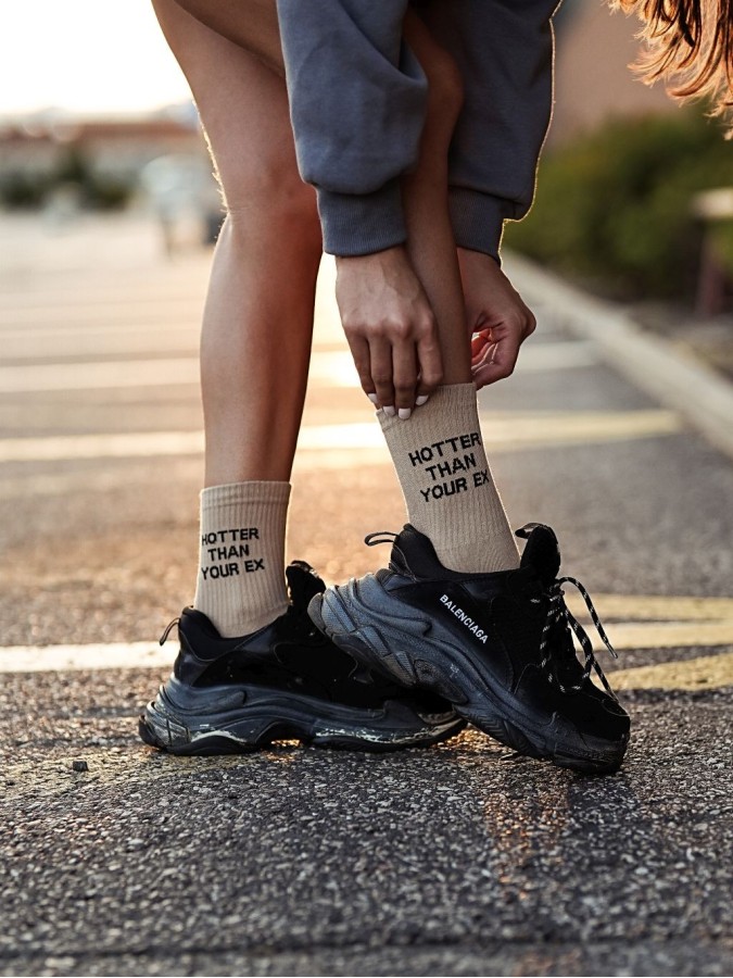 Women's HOTTER THAN YOUR EX pattern socks 0200.055