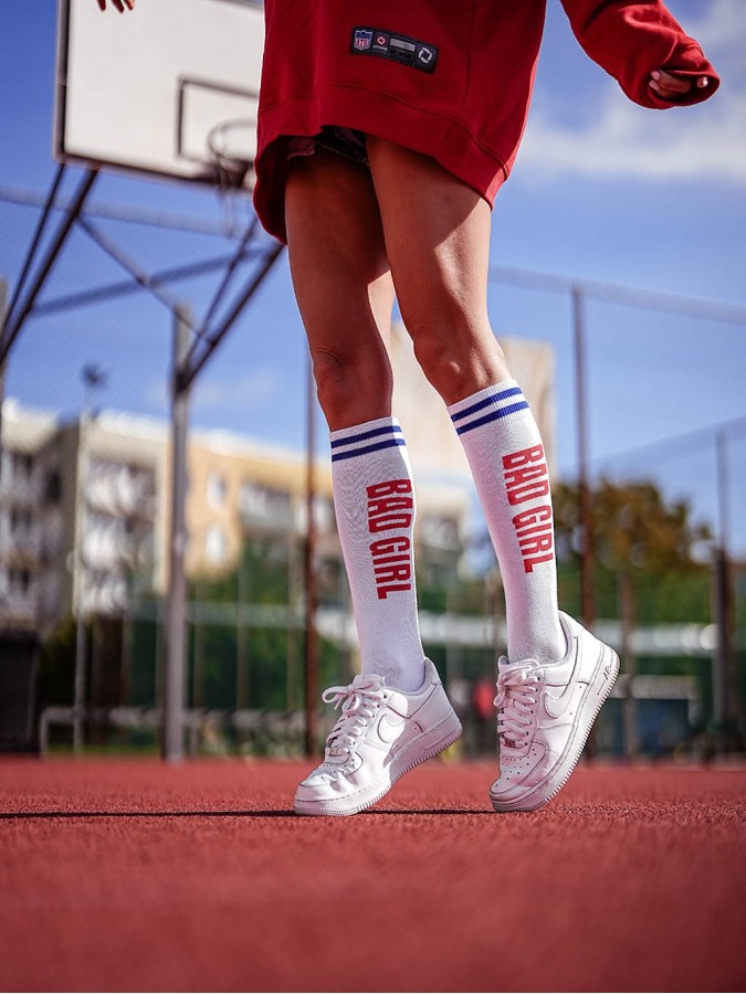 Women's 'BAD GIRL' pattern knee socks 0248.011