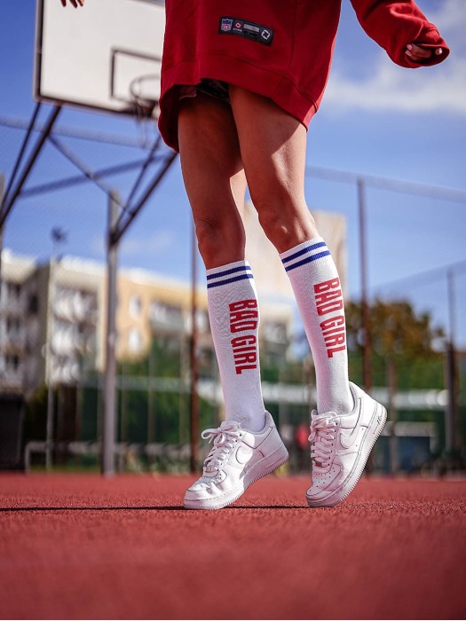 Women's 'BAD GIRL' pattern knee socks 0248.011