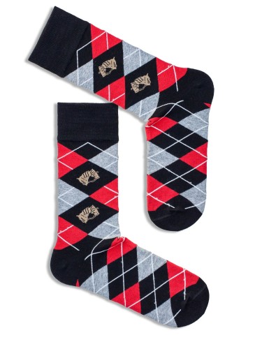Men's Diamonds & Horses pattern socks 0125.041
