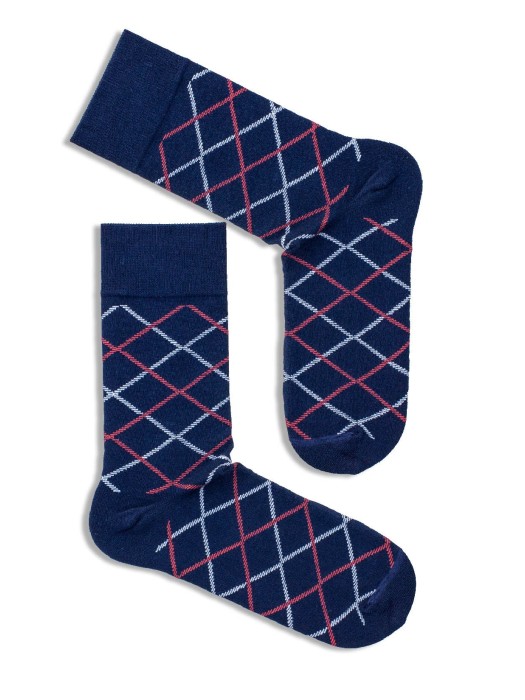 Men's Delicate Plaid pattern socks 0125.027