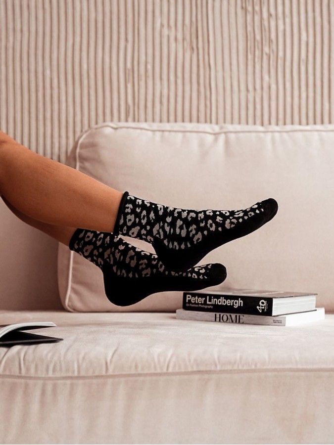 Women's Half-terry UNIQUE Panther pattern socks