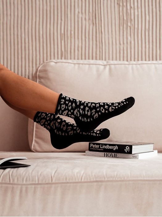 Women's Half-terry UNIQUE Panther pattern socks