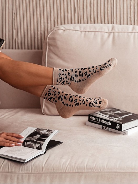 Women's Half-terry UNIQUE Panther pattern socks