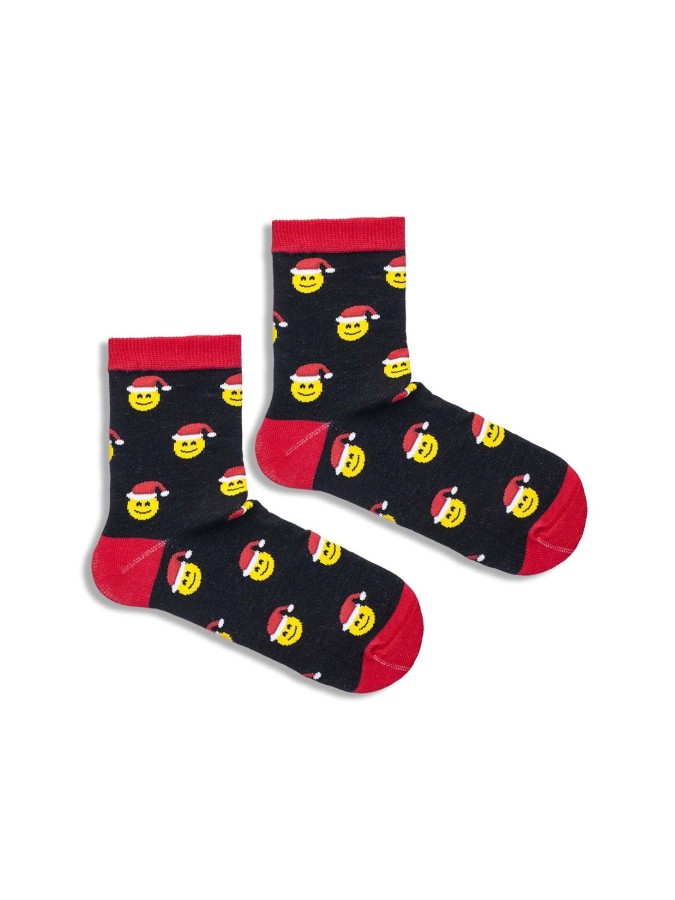 Kids' Christmas Emoji pattern socks 1306.004