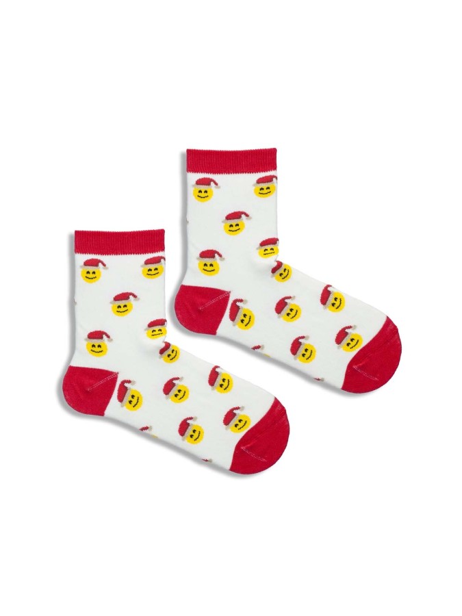 Kids' Christmas Emoji pattern socks 1306.004