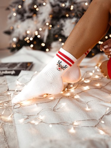 Women's Reindeer's head ribbed socks 1283.014 2