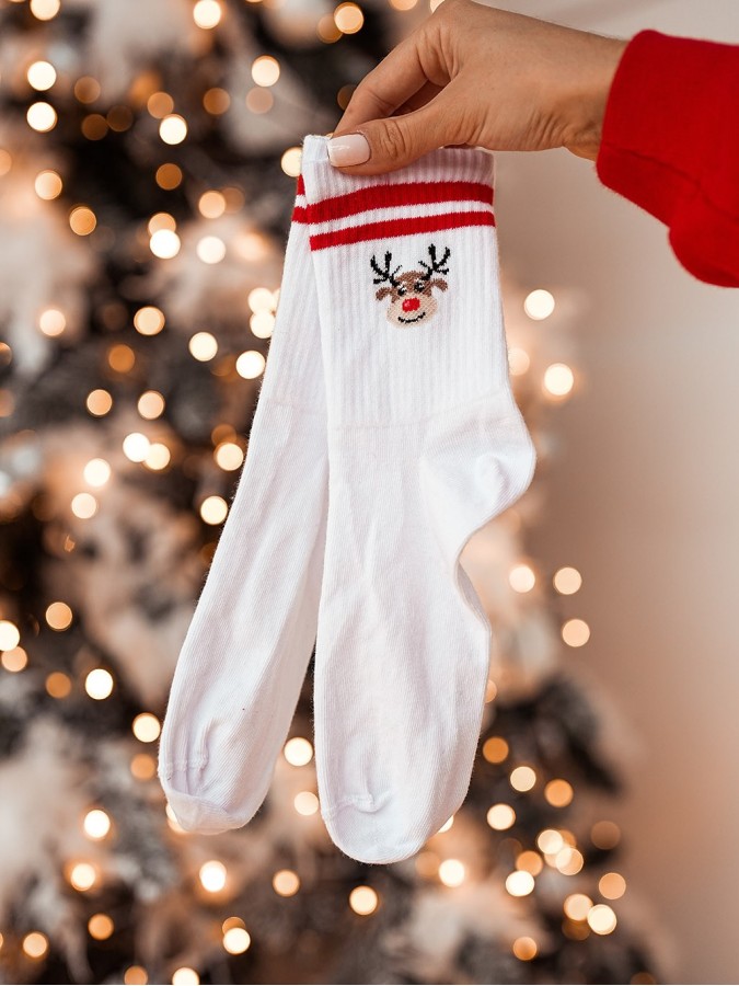 Women's Reindeer's head ribbed socks 1283.014