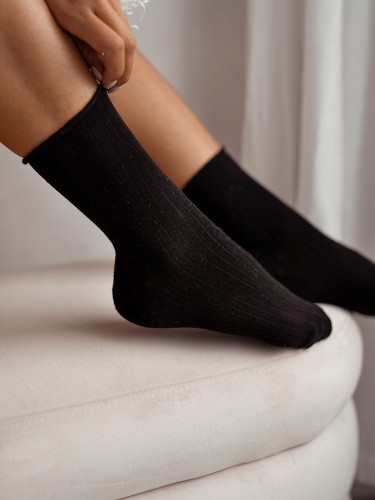 Women's Half-terry UNIQUE ribbed classic socks 2