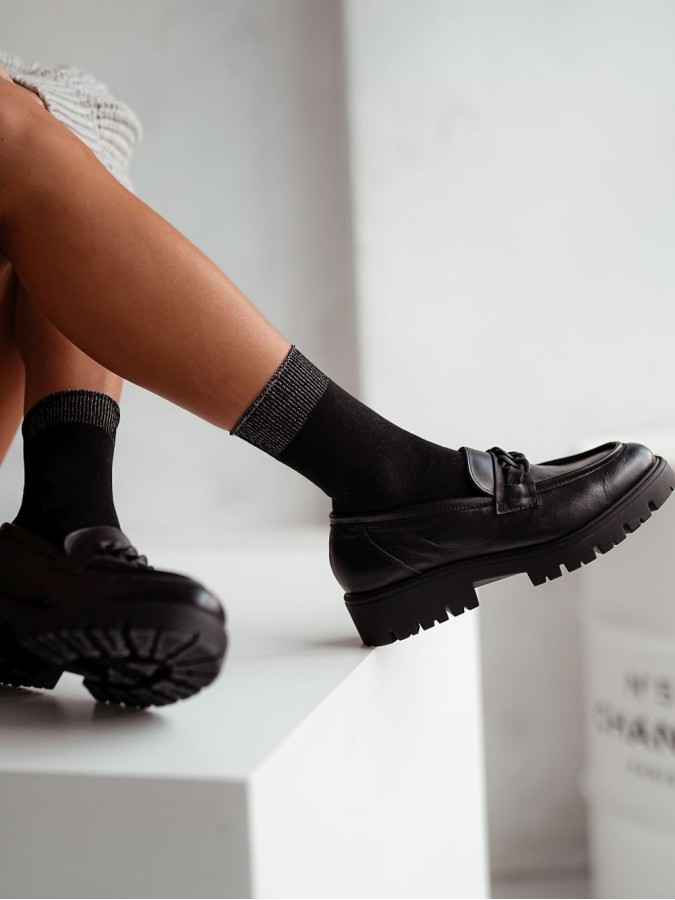 Women's cotton socks with lurex welt 0200.060