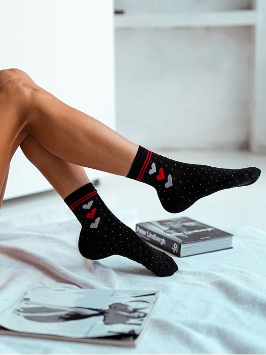 Women's Hearts & Dots pattern socks 0200.011