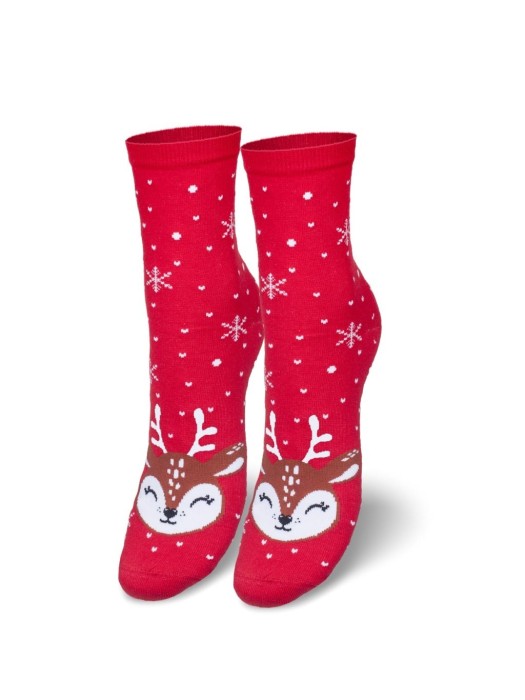 Women's Christmas Reindeer pattern socks 1283.009