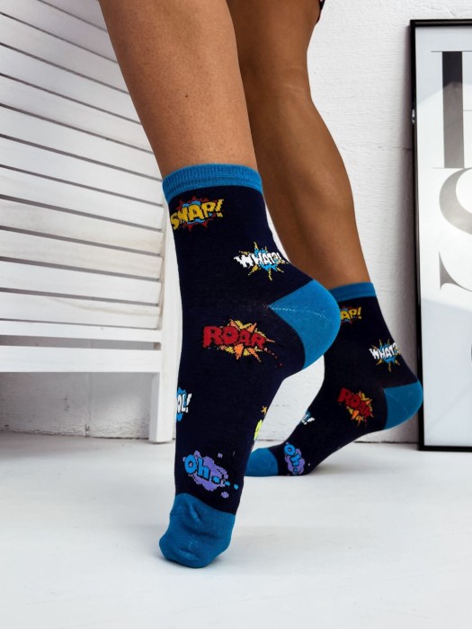 Women's Comic pattern socks 0200.062