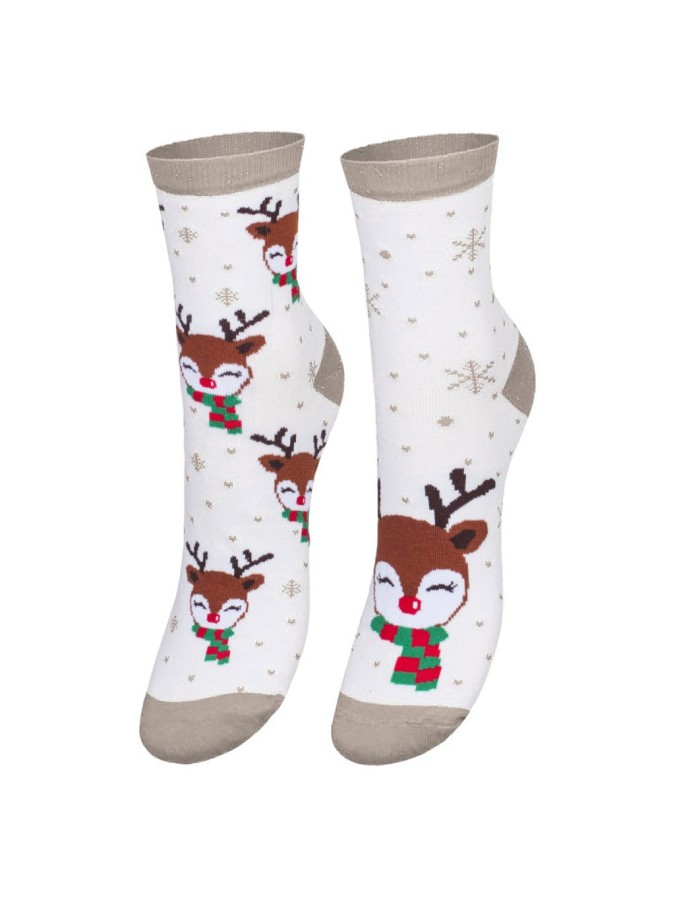 Women's 'Reindeer in a scarf' pattern socks...