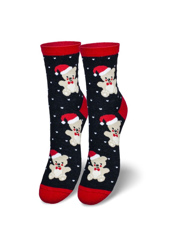 Women's Christmas Bears pattern socks 1283.016
