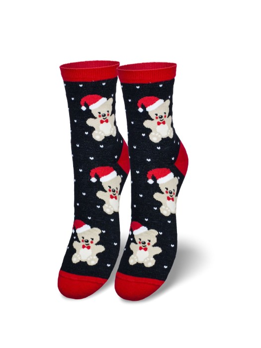 Women's Christmas Bears pattern socks 1283.016