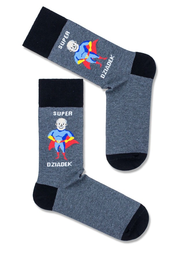 Men's Super Grandpa pattern socks 0125.006