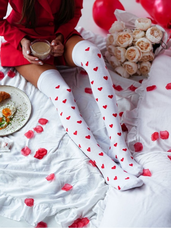 Zakolanówki bawełniane Serduszka 0293.009