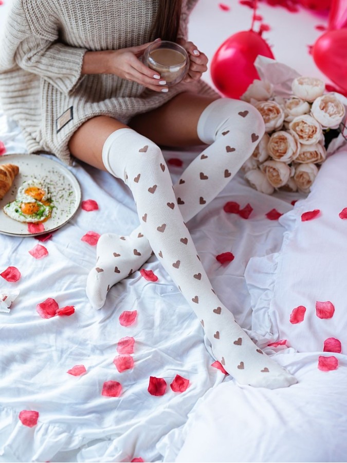 Zakolanówki bawełniane Serduszka 0293.009