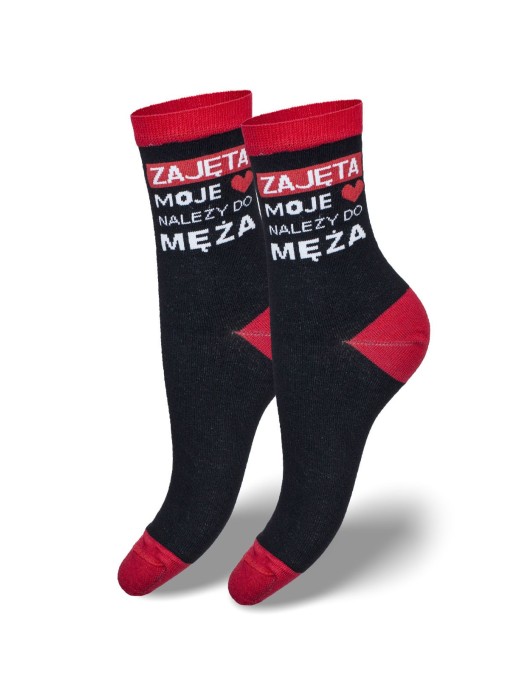 Women's cotton socks with writing 0200.076
