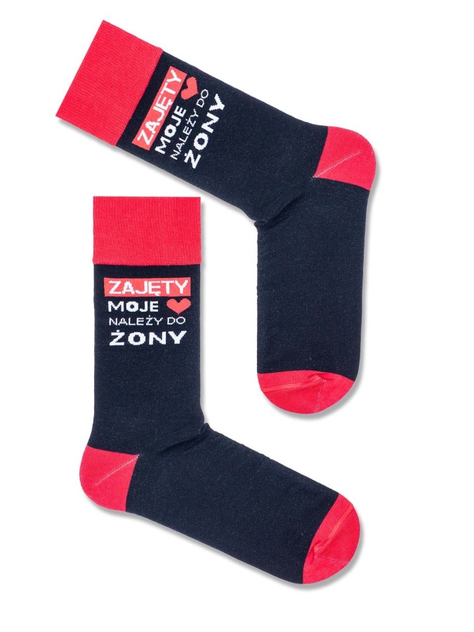 Men's cotton socks with writing 0125.016
