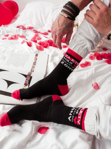 Men's cotton socks with writing 0125.016