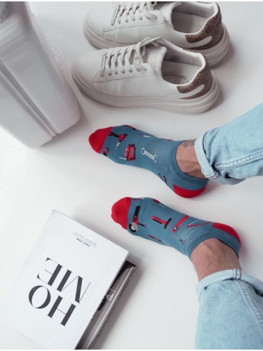 Men's Tools pattern low ankle socks 016.1108
