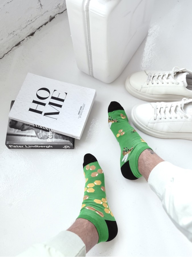 Men's Bee pattern low ankle socks 009.1108
