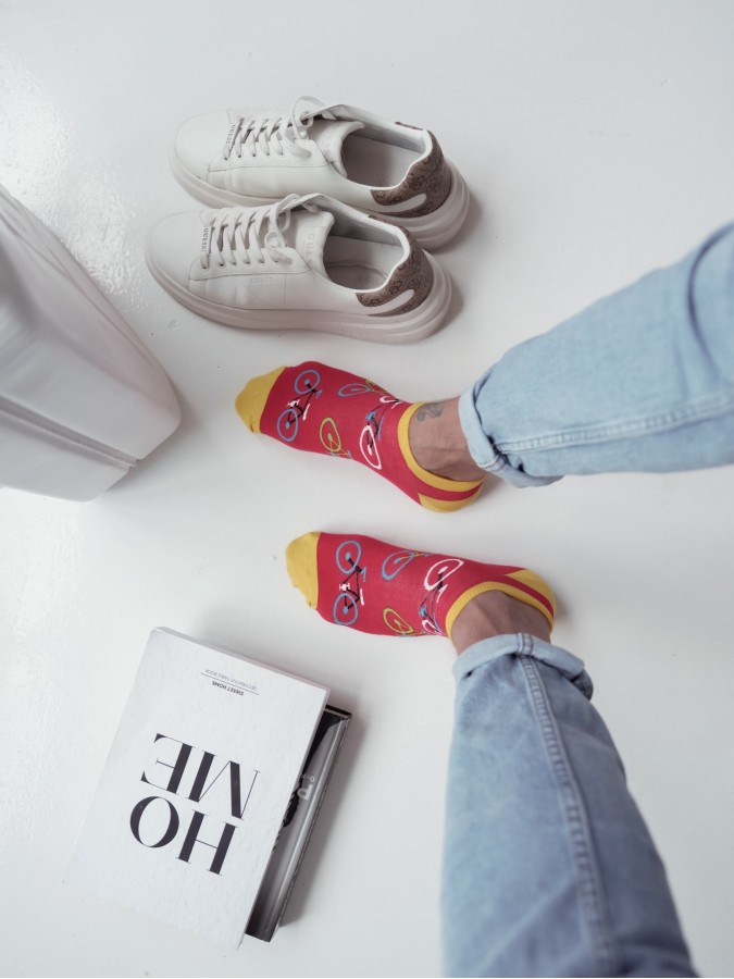 Men's Big Bicycles pattern low ankle socks...