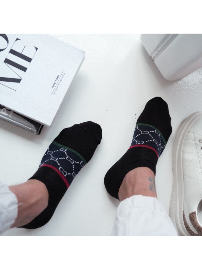 Men's Wide stripes CC pattern low ankle socks...