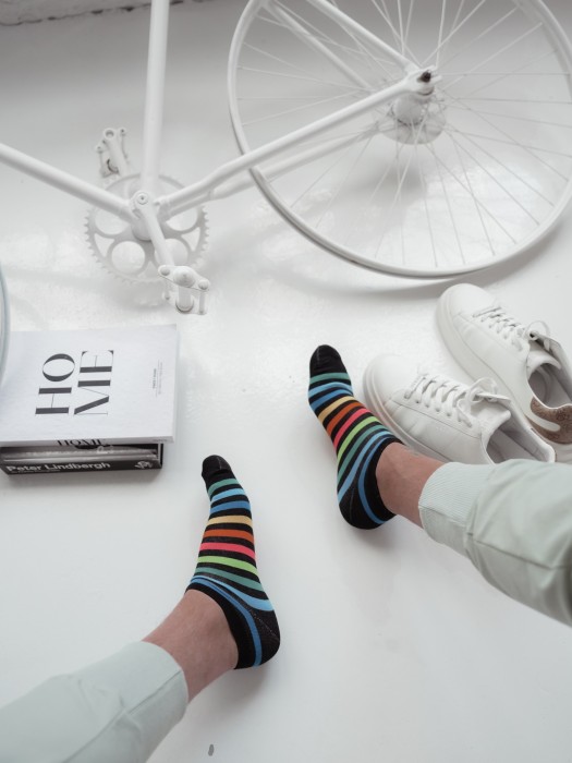 Men's Stripes pattern low ankle socks 027.1108