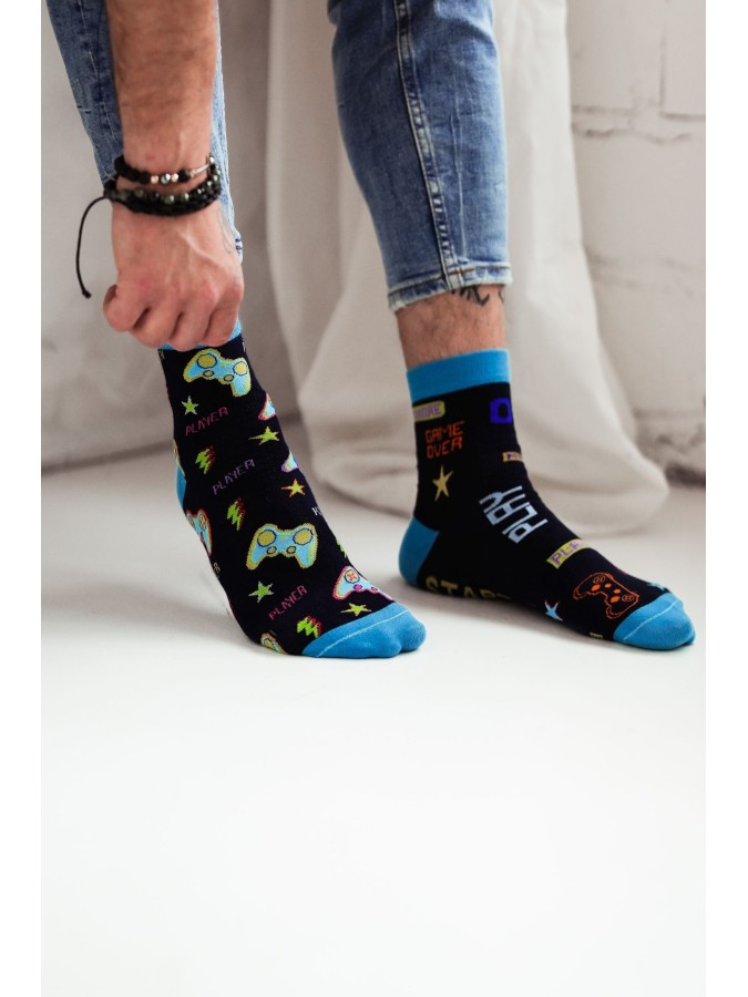 Men's Video Game pattern short socks 1153.011