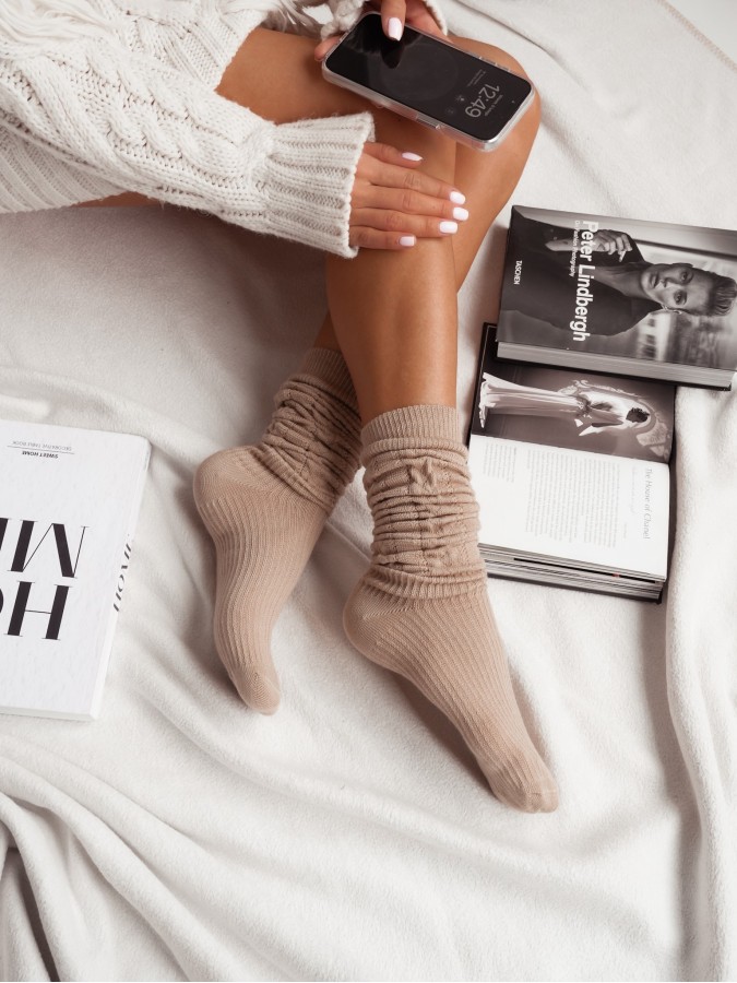 Podkolanówki damskie ażurowe Warkocz 0330.002