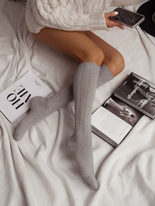 Podkolanówki damskie ażurowe Warkocz 0330.002