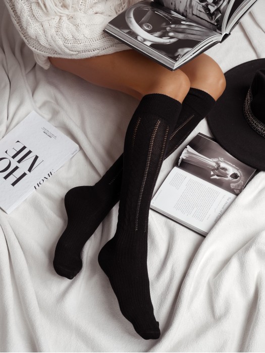 Podkolanówki damskie ażurowe Warkocz 0330.002