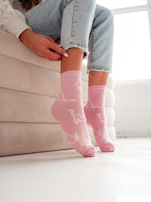Women's Cat contours pattern socks 0200.093