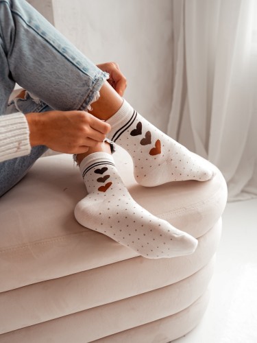 Skarpetki damskie Serca i kropeczki 0200.011 2