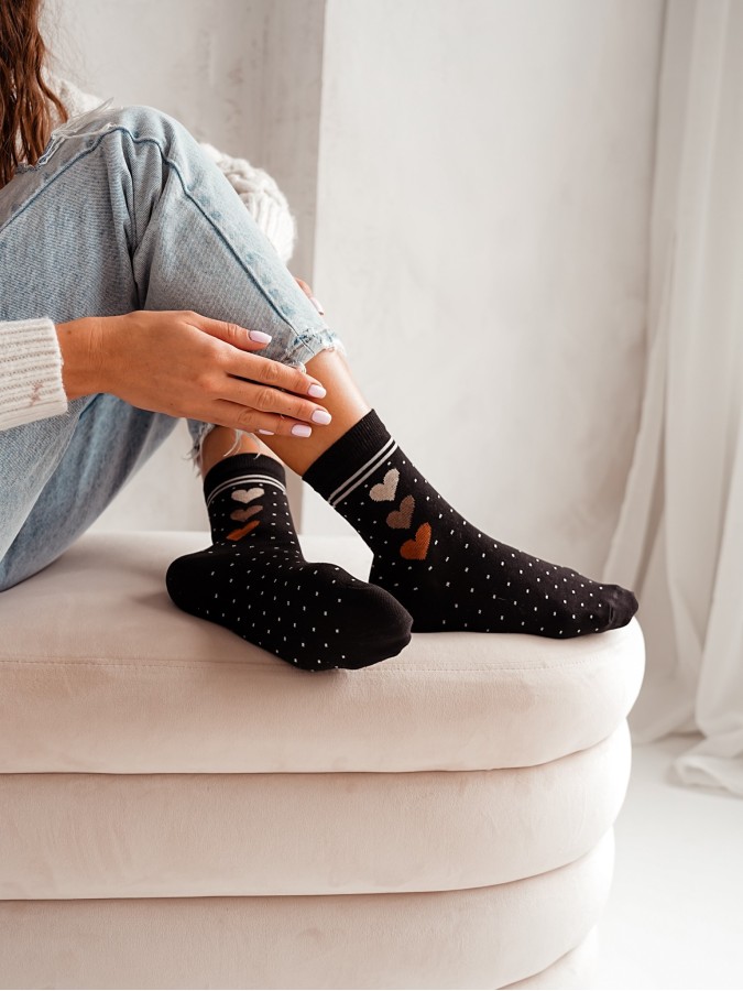 Women's Hearts & Dots pattern socks 0200.011