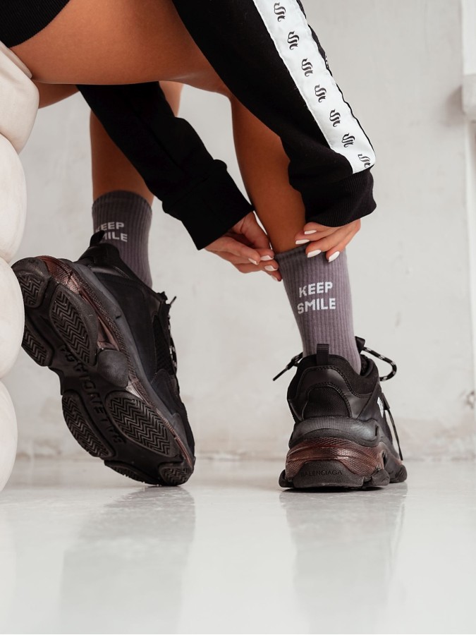 Women's 'KEEP SMILE' pattern socks 0200.095