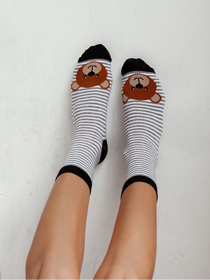 Women's Teddy Bear's big head with stripes...