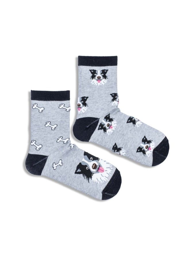 Kids' Border collie dogs pattern socks  029.1184