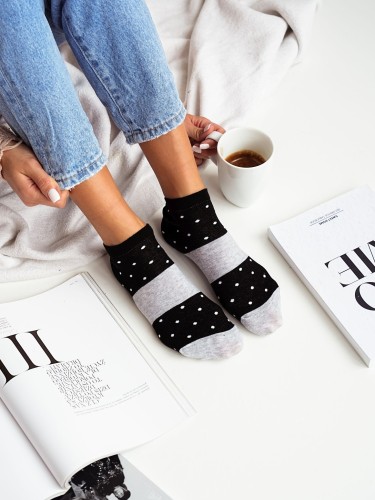Women's Dots & wide stripe pattern low ankle socks 043.1146 2