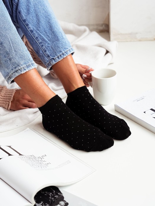Women's Small dots pattern low ankle socks 001.1146