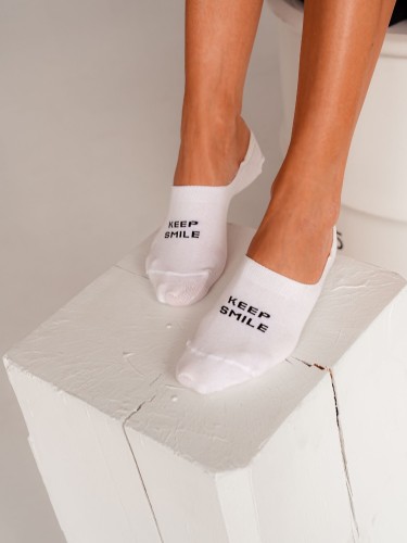 Cotton KEEP SMILE pattern invisible socks 0576.015