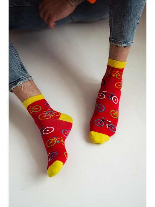 Men's Bicycles pattern short socks 1153.003