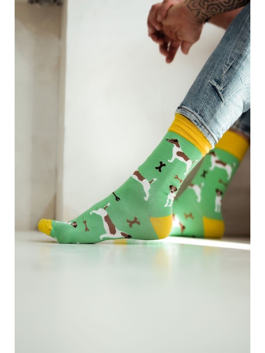 Men's Jack Russell Terrier pattern socks 0125.035